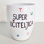 Lonec z ročno poslikavo Super učiteljica - orhideja